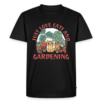 Hobby Gardener Garden Funny Garden Cat - Men's Premium Organic T-Shirt - black - Front - Nico (187cm)