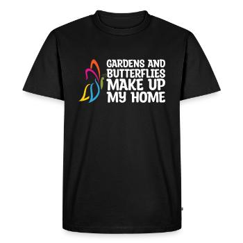 Jardinier amateur papillons de jardin dans le jardin - T-shirt Premium bio Homme - noir - Devant - Nico (187cm)