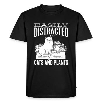 Hobby Gardener Garden Funny Garden Cat - Men's Premium Organic T-Shirt - black - Front - Nico (187cm)