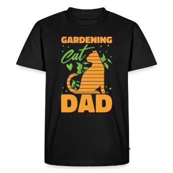 Jardinier amateur papa jardin chat de jardin - T-shirt Premium bio Homme - noir - Devant - Nico (187cm)