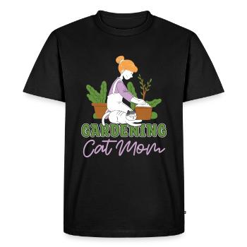 Jardinier amateur jardin mère chat de jardin - T-shirt Premium bio Homme - noir - Devant - Nico (187cm)