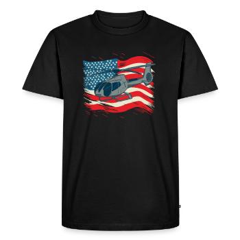 Helicopter Helicopter Helicopter Pilot - Men's Premium Organic T-Shirt - black - Front - Nico (187cm)