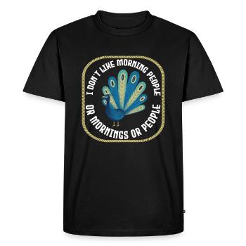 Peacock Bird - Men's Premium Organic T-Shirt - black - Front - Nico (187cm)