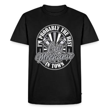 Mécanicien automobile - T-shirt Premium bio Homme - noir - Devant - Nico (187cm)