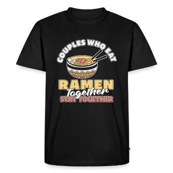 Ramen Couple - T-shirt Premium bio Homme - noir - Devant - Nico (187cm)
