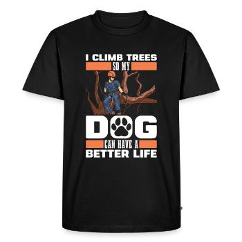 Arborist Tree Climber Arborist Dog - Men's Premium Organic T-Shirt - black - Front - Nico (187cm)