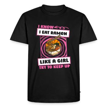 Ramen Funny - Men's Premium Organic T-Shirt - black - Front - Nico (187cm)