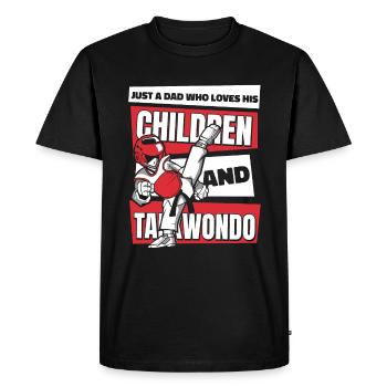 Taekwondo Père Taekwondo - T-shirt Premium bio Homme - noir - Devant - Nico (187cm)