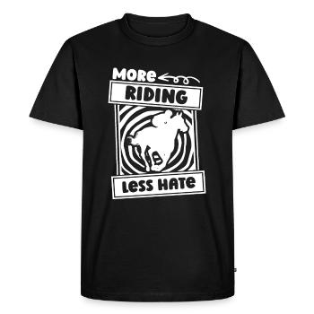 Cheval Pilote équestre Endurance Équitation - T-shirt Premium bio Homme - noir - Devant - Nico (187cm)