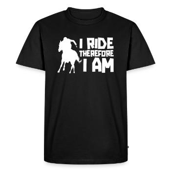 Horse Equestrian Cool Endurance Riding - Men's Premium Organic T-Shirt - black - Front - Nico (187cm)