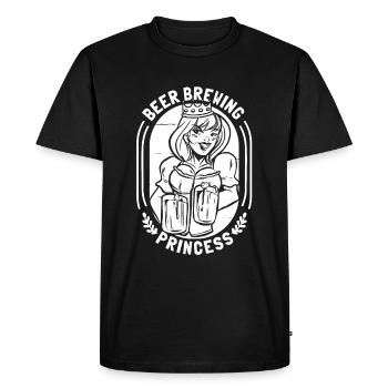 Bière artisanale Bière artisanale Princesse - T-shirt Premium bio Homme - noir - Devant - Nico (187cm)