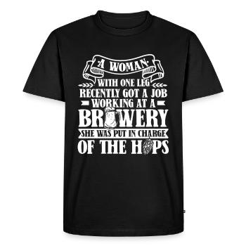 Bière artisanale Bière artisanale Bière drôle - T-shirt Premium bio Homme - noir - Devant - Nico (187cm)