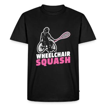 Squash Wheelchair - Men's Premium Organic T-Shirt - black - Front - Nico (187cm)