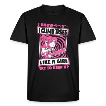Arborist Tree Climber Arborist Girl - Men's Premium Organic T-Shirt - black - Front - Nico (187cm)