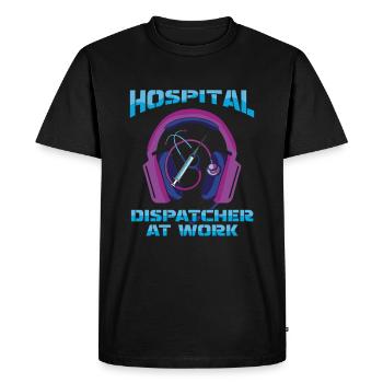 Casque d’opération du centre de contrôle des appels d’urgence - T-shirt Premium bio Homme - noir - Devant - Nico (187cm)