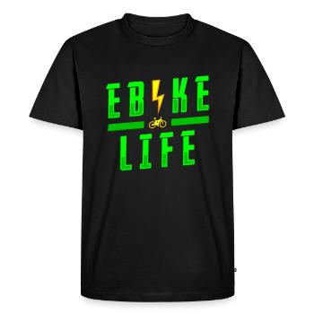 Vélo électrique E Bike - T-shirt Premium bio Homme - noir - Devant - Nico (187cm)