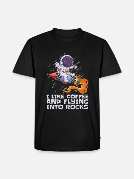 Space Space Coffee Astroid Diversion - Men's Premium Organic T-Shirt - black
