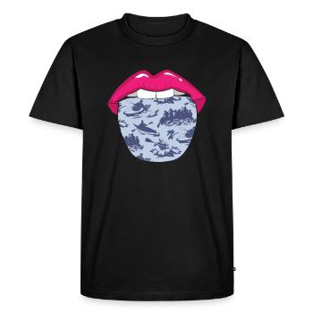 Langue de rafting - T-shirt Premium bio Homme - noir - Devant - Nico (187cm)