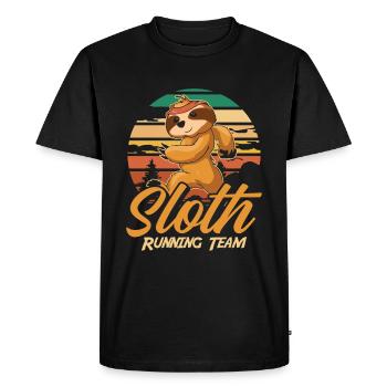 Sloth cute sloth running - Men's Premium Organic T-Shirt - black - Front - Nico (187cm)