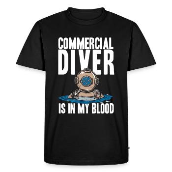Plongée Plongeur Cool Commercial Diving - T-shirt Premium bio Homme - noir - Devant - Nico (187cm)