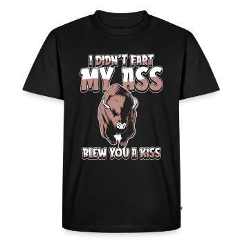 Bison Buffalo Drôle - T-shirt Premium bio Homme - noir - Devant - Nico (187cm)