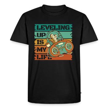 Vie de jeu des joueurs - T-shirt Premium bio Homme - noir - Devant - Nico (187cm)
