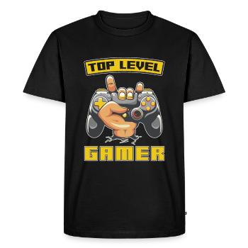 Main de jeu de joueur - T-shirt Premium bio Homme - noir - Devant - Nico (187cm)