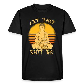 Bouddha bouddhiste drôle - T-shirt Premium bio Homme - noir - Devant - Nico (187cm)