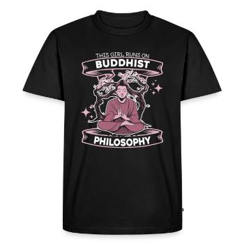 Bouddha bouddhiste drôle - T-shirt Premium bio Homme - noir - Devant - Nico (187cm)