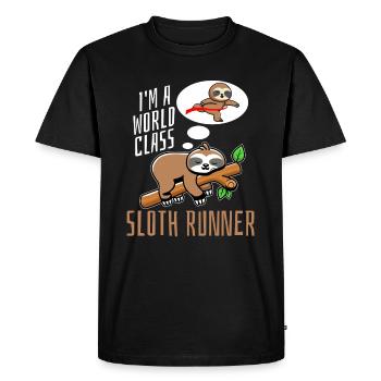 Sloth Runner Sloth Runs - Men's Premium Organic T-Shirt - black - Front - Nico (187cm)