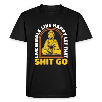 Buddha Buddhist Funny - Men's Premium Organic T-Shirt - black - Front - Nico (187cm)