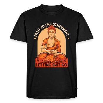 Bouddha bouddhiste drôle - T-shirt Premium bio Homme - noir - Devant - Nico (187cm)