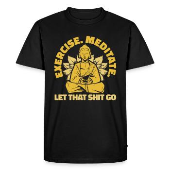 Buddha Buddhist Funny - Men's Premium Organic T-Shirt - black - Front - Nico (187cm)