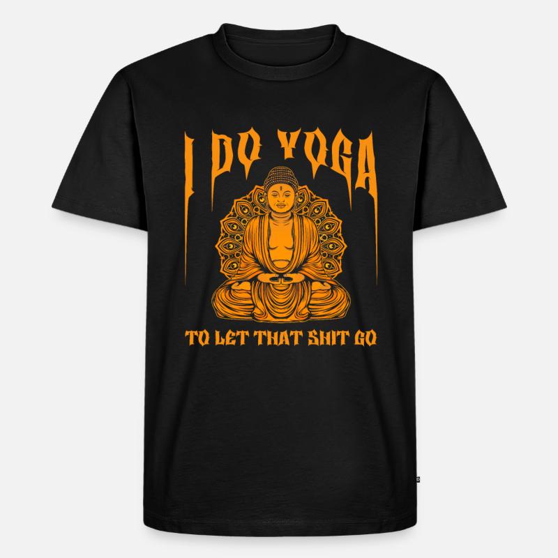 Bouddha bouddhiste drôle - T-shirt Premium bio Homme - noir