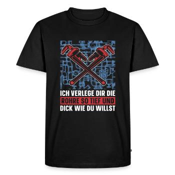 Pipeline builder Witzig - Men's Premium Organic T-Shirt - black - Front - Nico (187cm)