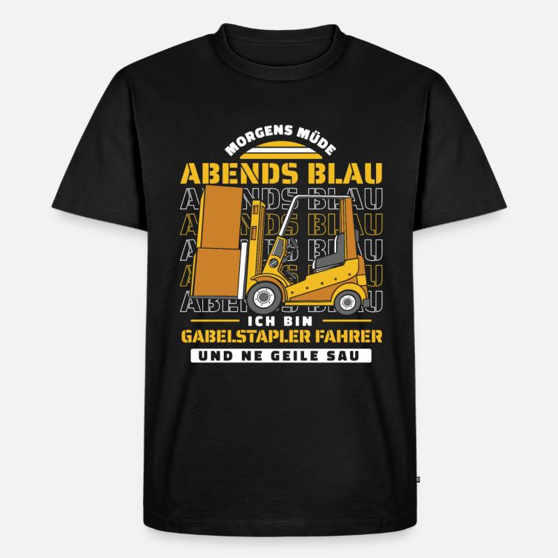 Gabelstapler Staplerfahrer - Männer Premium Bio T-Shirt - Schwarz