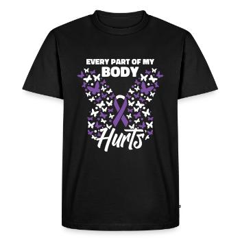 Fibromyalgie Rhumatisme mignon - T-shirt Premium bio Homme - noir - Devant - Nico (187cm)