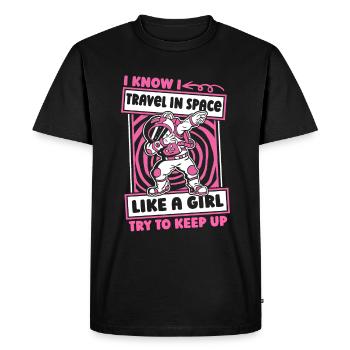Astronaute Astronaute Cosmonaute Girl - T-shirt Premium bio Homme - noir - Devant - Nico (187cm)