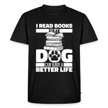 Rat de bibliothèque Livre Rat de bibliothèque - T-shirt Premium bio Homme - noir - Devant - Nico (187cm)