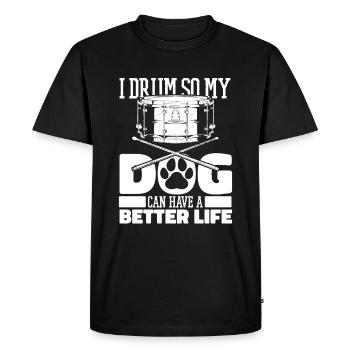 Drums Drummer Drummer - Men's Premium Organic T-Shirt - black - Front - Nico (187cm)