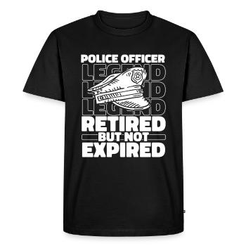 Policeman Police Retired - Men's Premium Organic T-Shirt - black - Front - Nico (187cm)