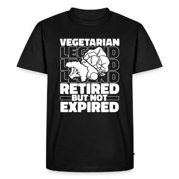 Vegetarian Retired Vegetarian - Men's Premium Organic T-Shirt - black - Front - Nico (187cm)