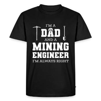 Ingénieur Ingénieur Minier - T-shirt Premium bio Homme - noir - Devant - Nico (187cm)