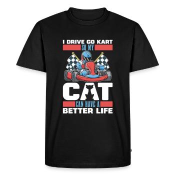 Go Kart Karting Karting Cat - T-shirt Premium bio Homme - noir - Devant - Nico (187cm)