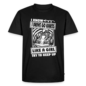 Faire du karting, karting, karting - T-shirt Premium bio Homme - noir - Devant - Nico (187cm)