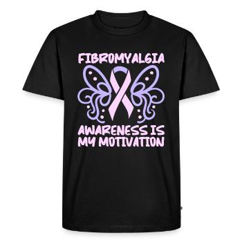 Fibromyalgie Rhumatisme - T-shirt Premium bio Homme - noir - Devant - Nico (187cm)