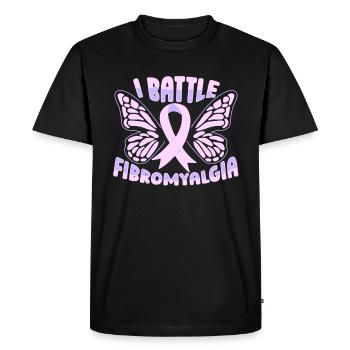 Fibromyalgie Rhumatisme - T-shirt Premium bio Homme - noir - Devant - Nico (187cm)
