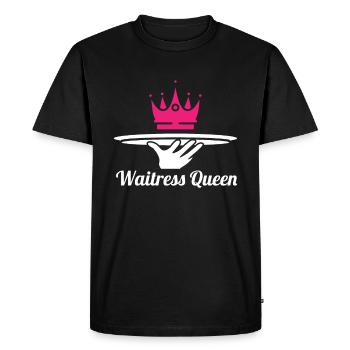 Serveur Serveuse Queen - T-shirt Premium bio Homme - noir - Devant - Nico (187cm)