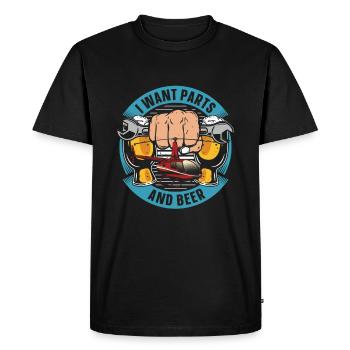 Hélicoptère Hélicoptère Bière - T-shirt Premium bio Homme - noir - Devant - Nico (187cm)