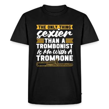 Jazz Music Trombone Jazz Trombone - Men's Premium Organic T-Shirt - black - Front - Nico (187cm)